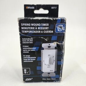 Woods Spring Wound Timer Pro 59717 In-Wall 60 Minute New in Box Bathroom Fan